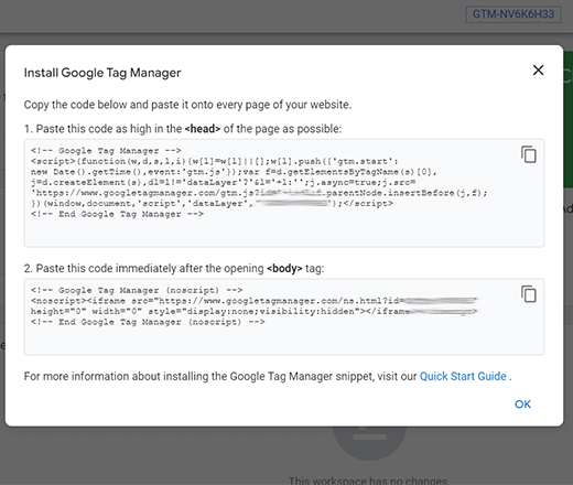 Install Google Tag Manager Script